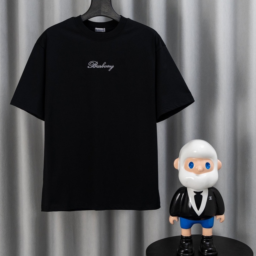 Burberry Men’s Black Logo Crewneck T-Shirt